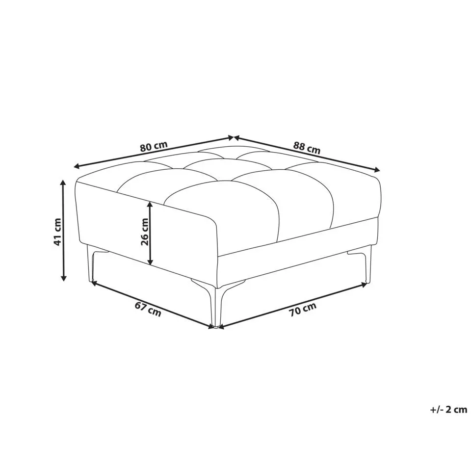 ALNES - Ottomaan - Wit - Polyester
