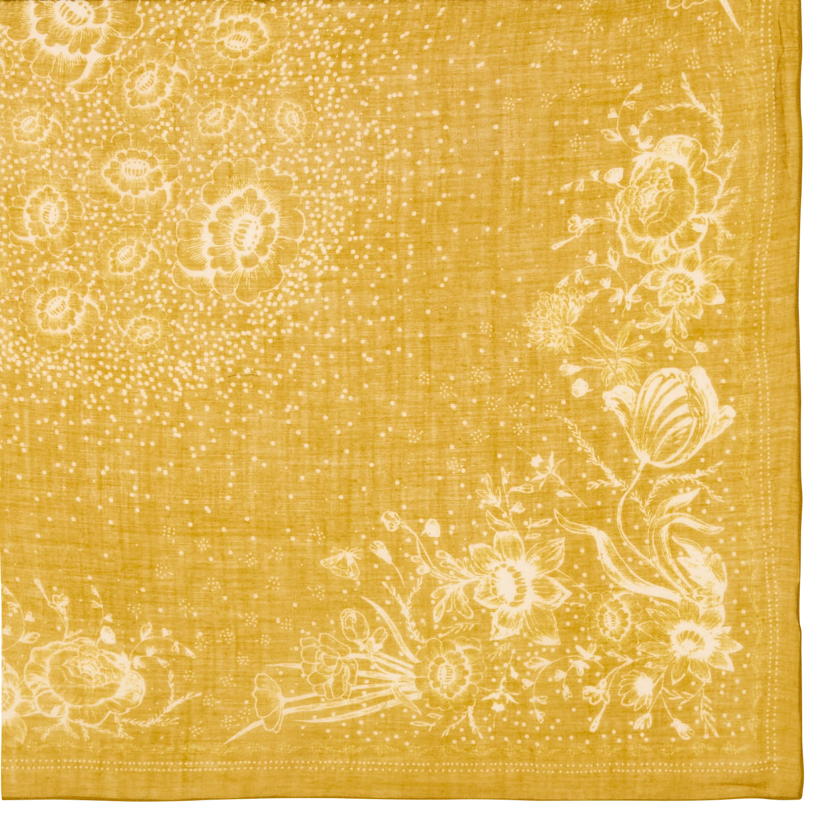 FELICIE - Foulard imprimé en laine | Jaune