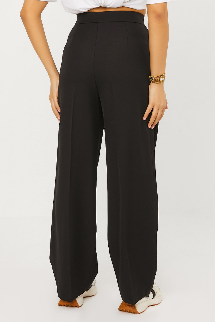 Pantalon tailleur ceinturé noir