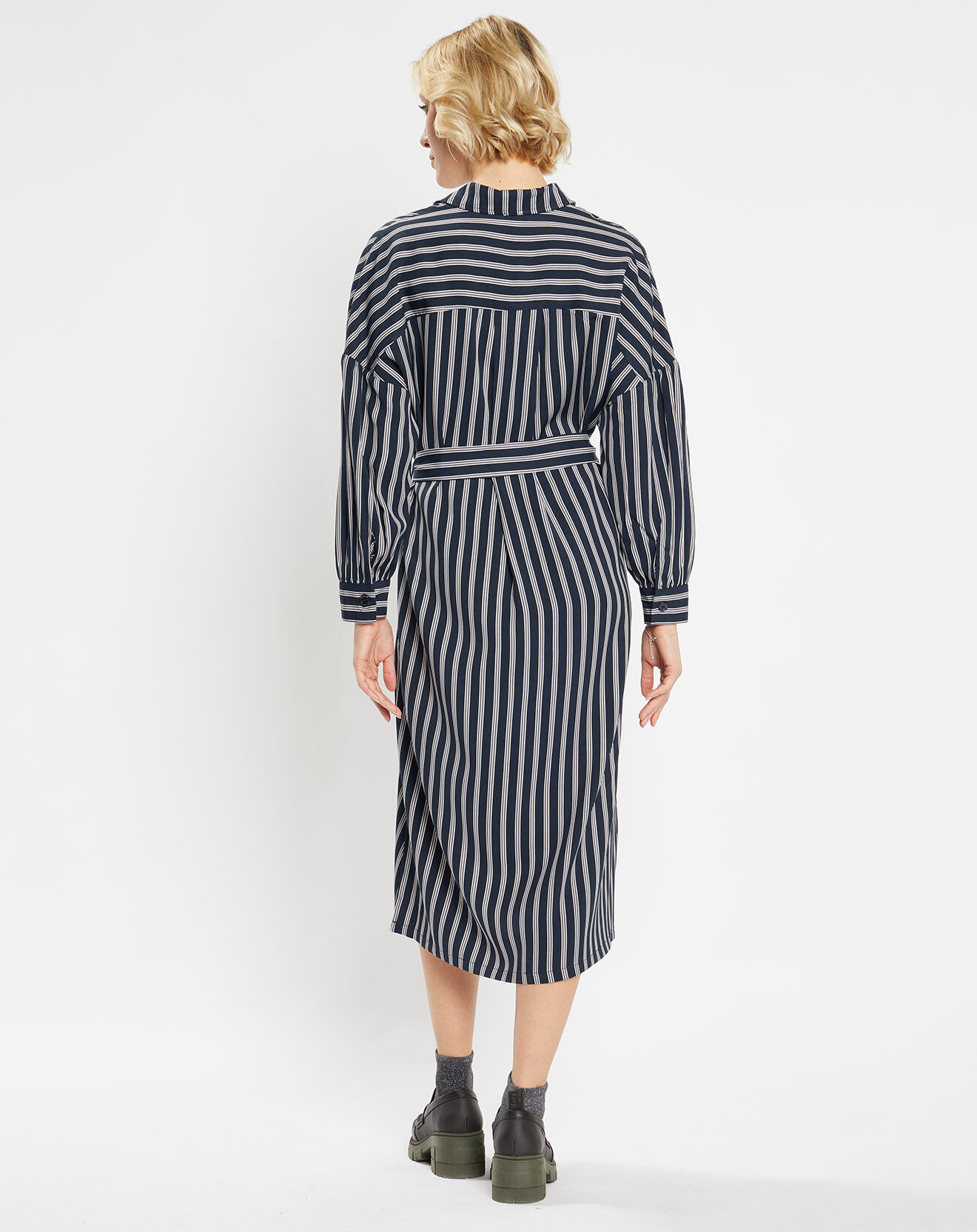 Jodhpur Robe-Chemise Pimi à rayures bleu marine
