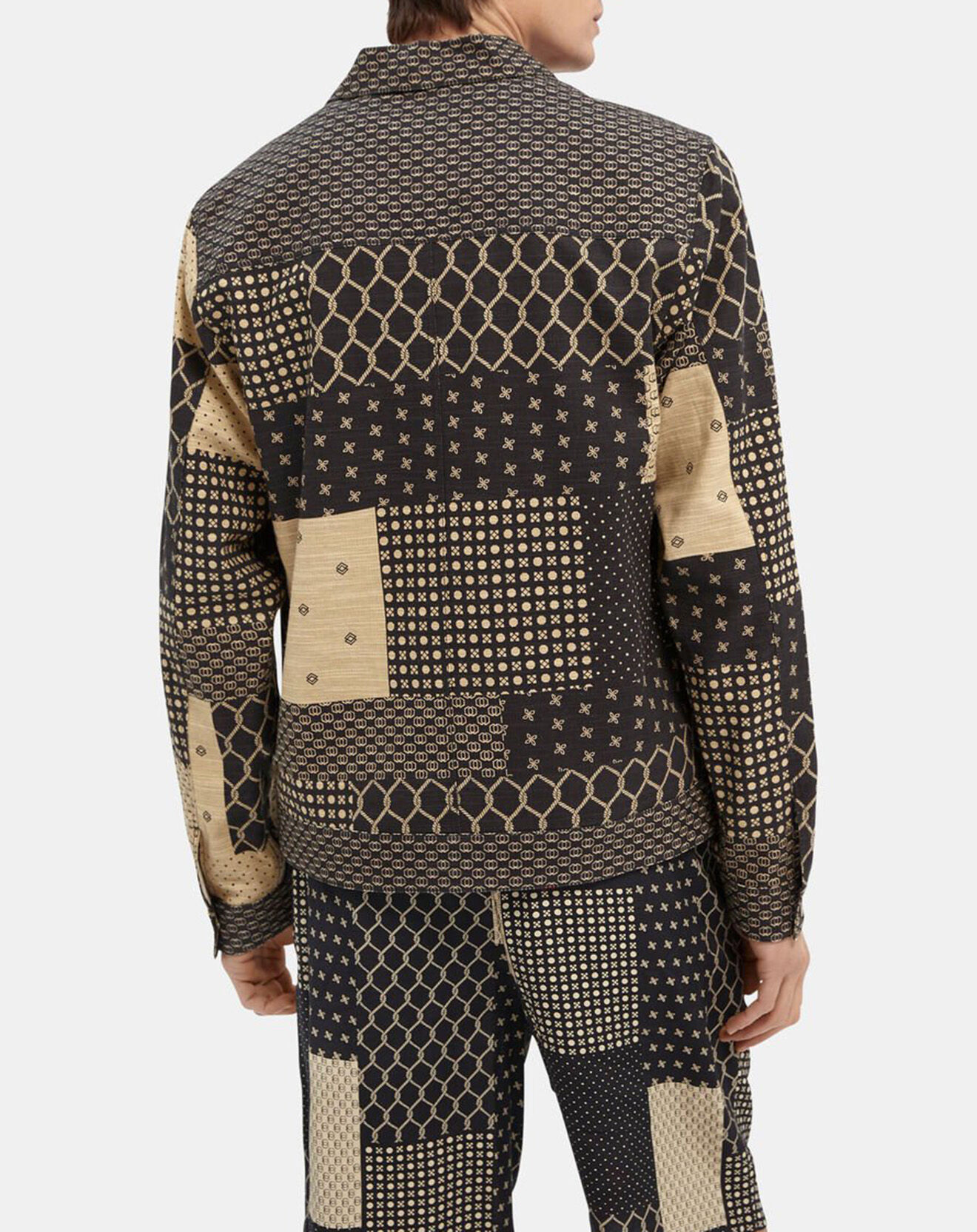 Scotch & Soda Surchemise en Coton & Lin Patchwork noire