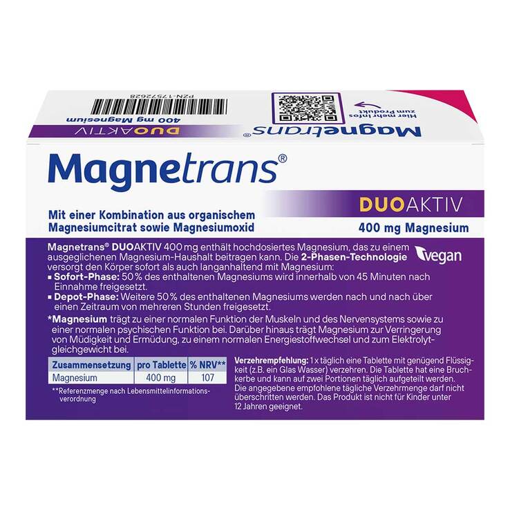 Magnetrans duo-aktiv 400 mg Tabletten, 20 St