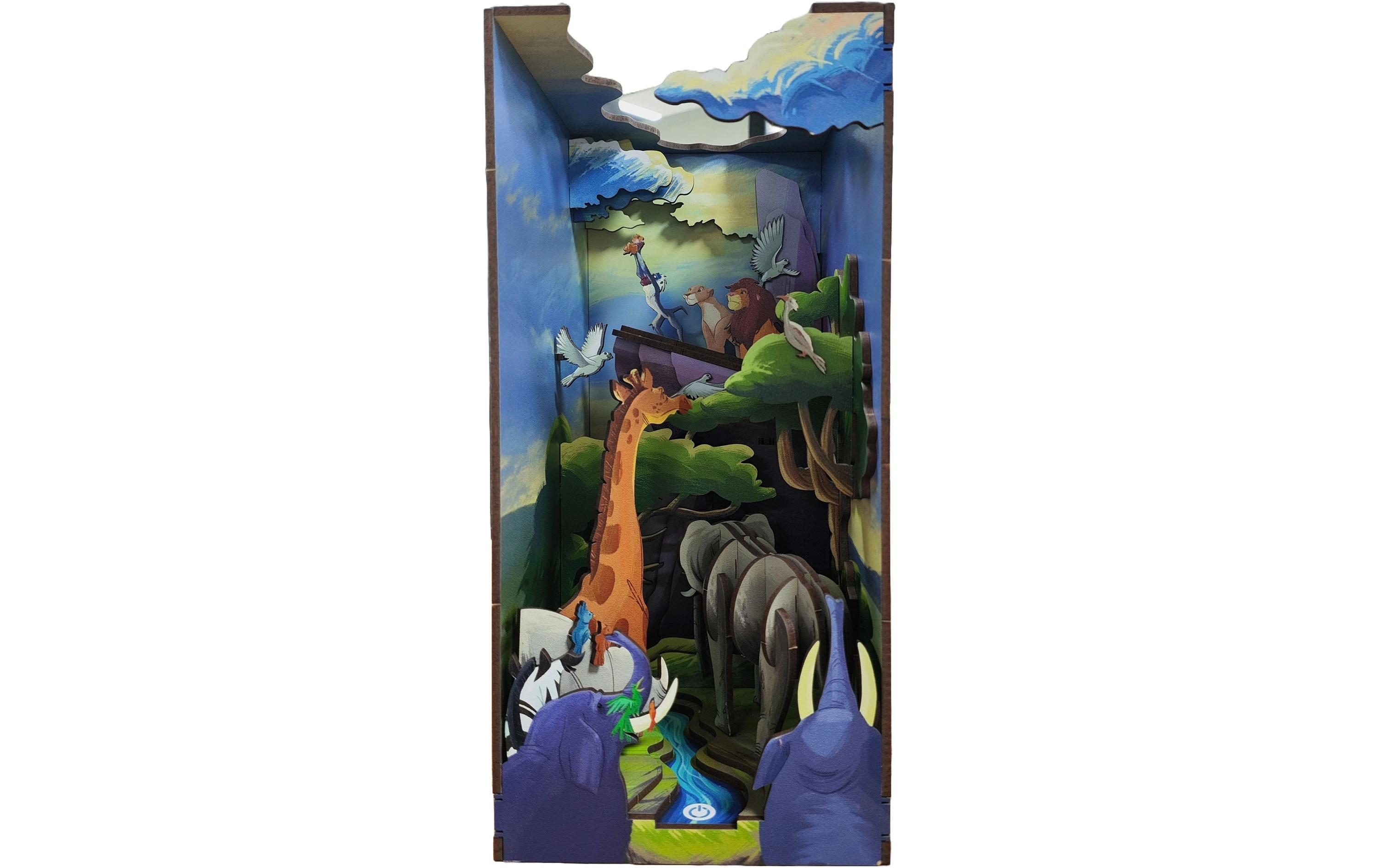 Bausatz Disney The Lion KingZauberhafte Miniaturwelt mit LED-Beleuchtung für Ihr Bücherregal