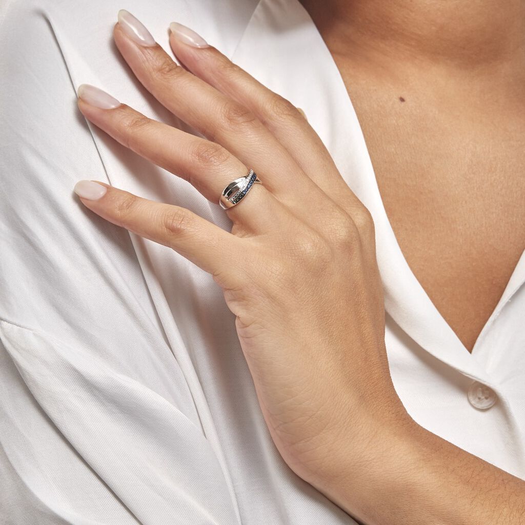 Bague Martika Or Blanc Saphir Diamant