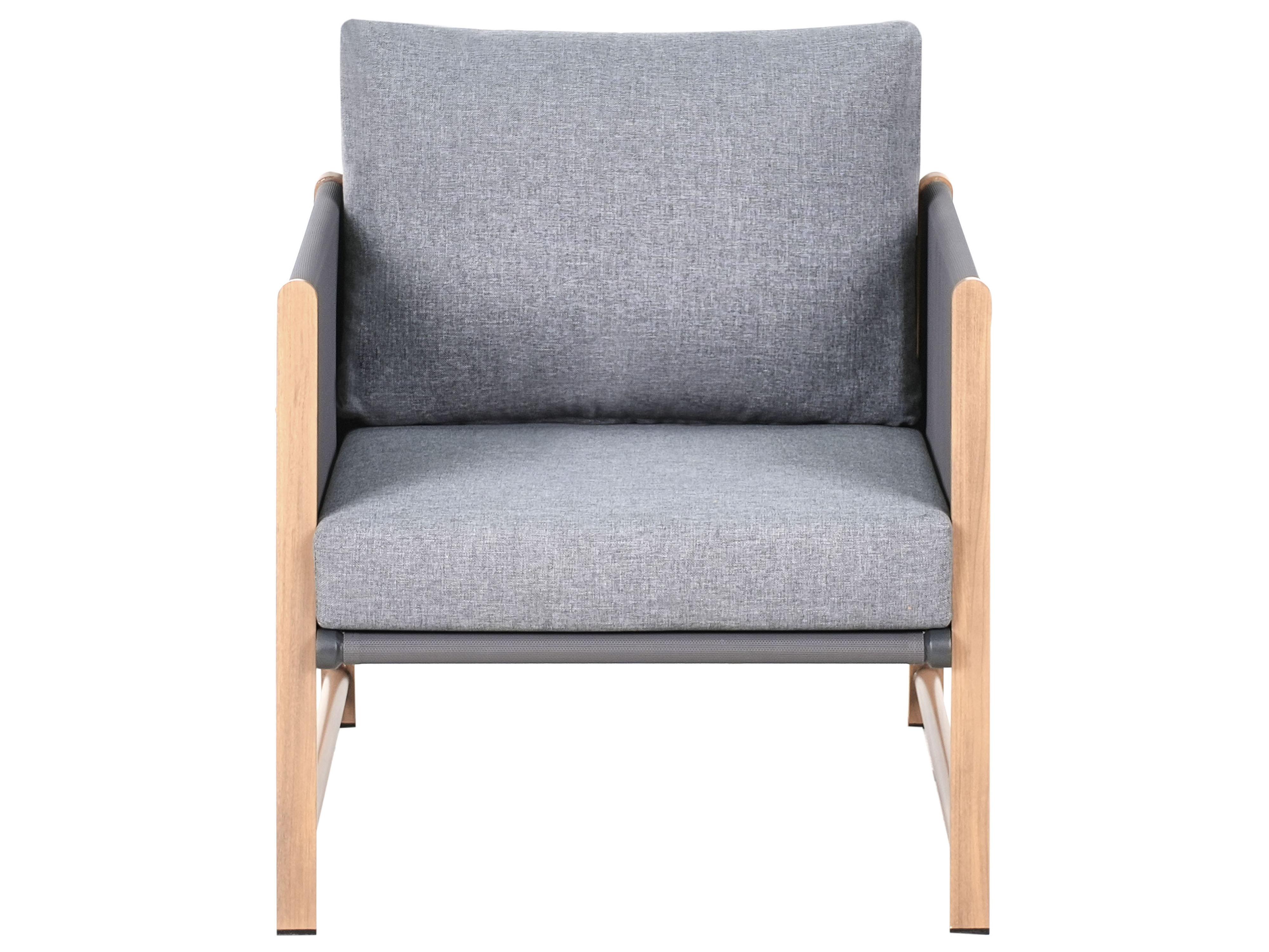 Loungeset met tafel en ottomaan 5-zits NOLA Metaal Grijs
