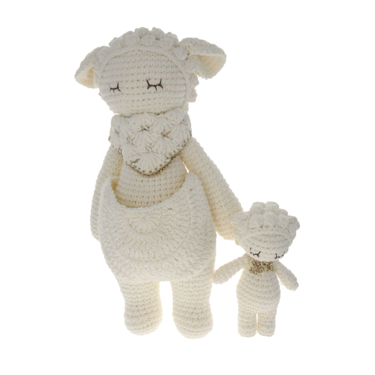 Maman mouton et son bébé en crochet Frisette
