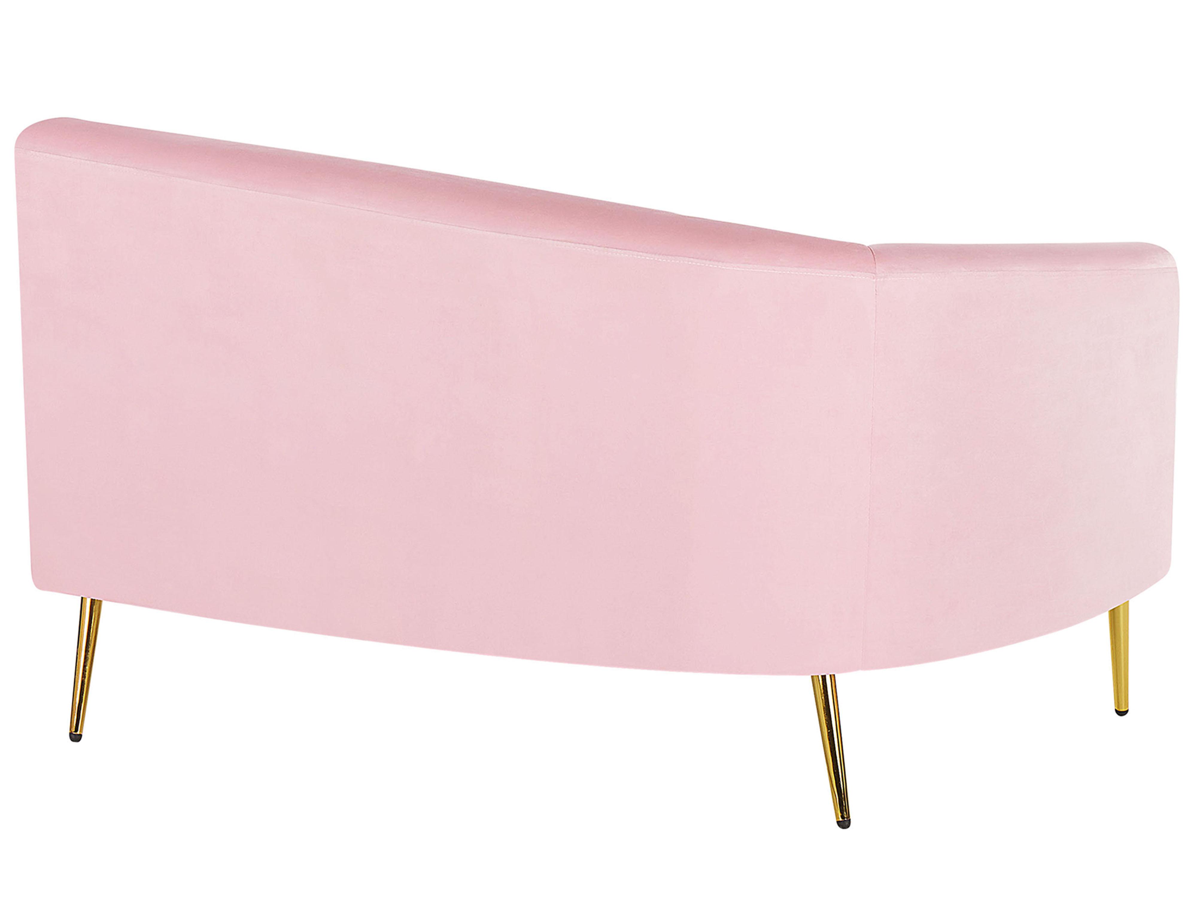 Halfronde bank 4-zits MOSS Fluweel Roze