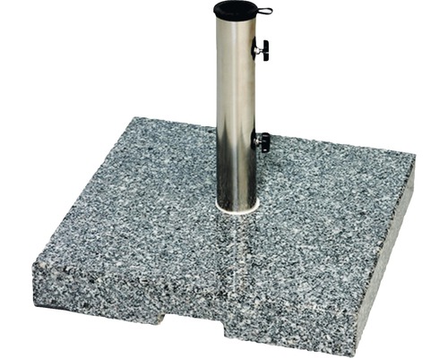 Siena Garden Granieten Parasolvoet, 45 kg, 54 x 54 cm, Granietgrijs, Wind- en weerbestendig, Roestvrij staal