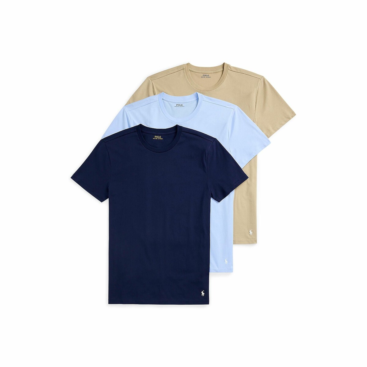 POLO RALPH LAUREN<br>Conjunto de 3 camisas ajustadas com gola redonda