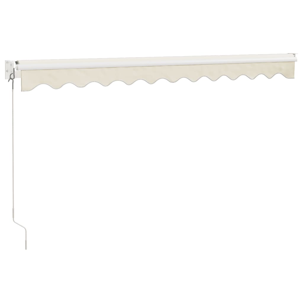 Auvent rétractable crème 3,5x2,5 m tissu et aluminium