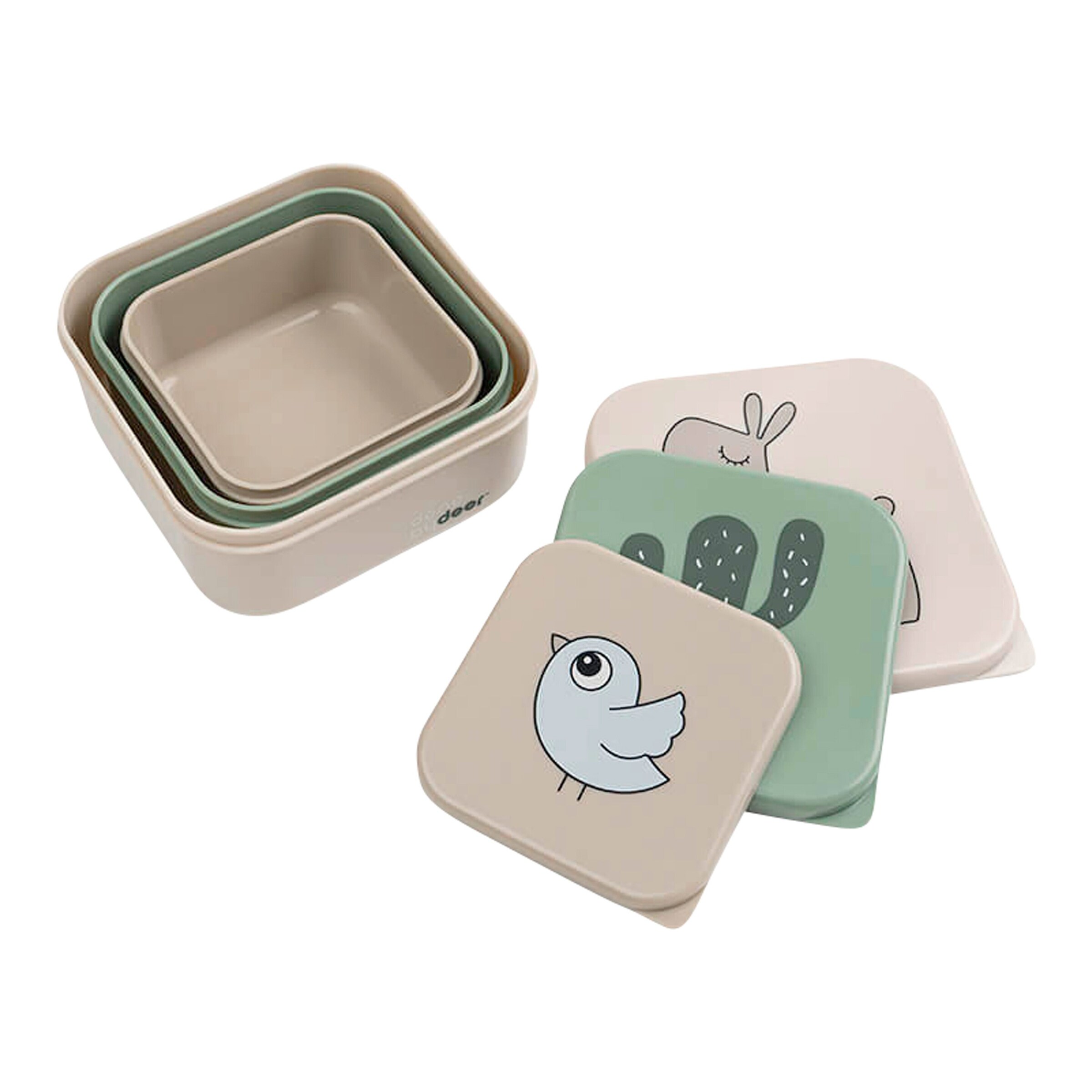Done by Deer 3-tlg. Snackboxset sand