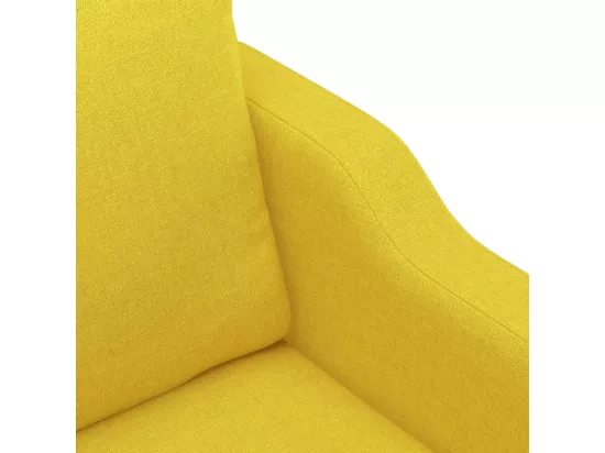Ensemble de canapés 3 pcs avec coussins Jaune clair Tissu