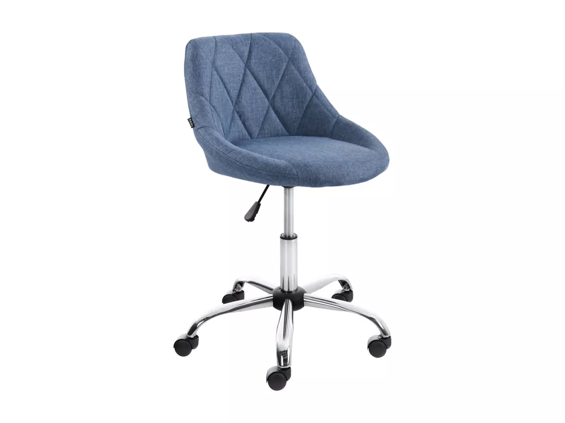 Tabouret de bureau - Tissu - Bleu - Lazio