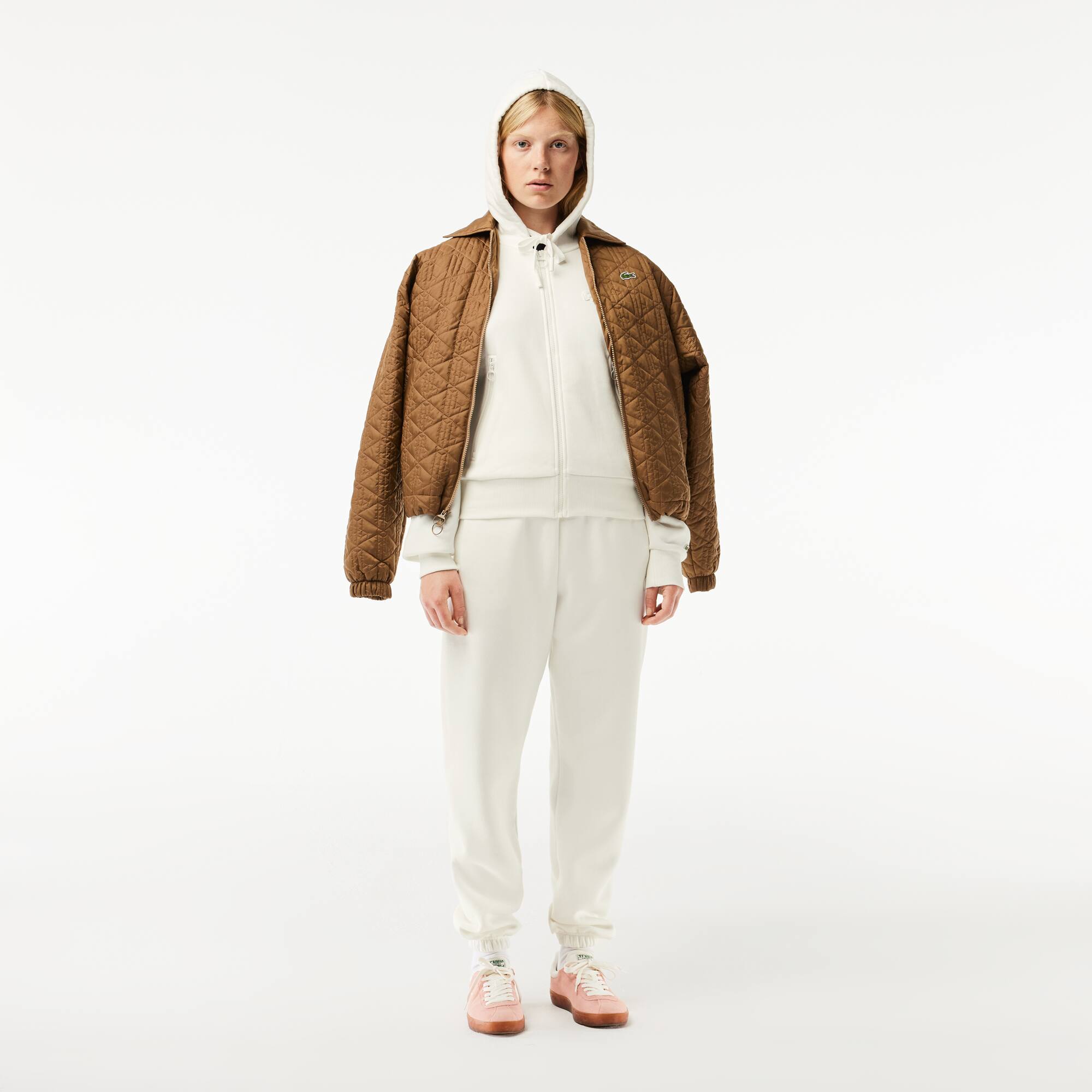 Sweatshirt zippé Jogger en molleton gratté Sweatshirts - Blanc - Lacoste - Femme
