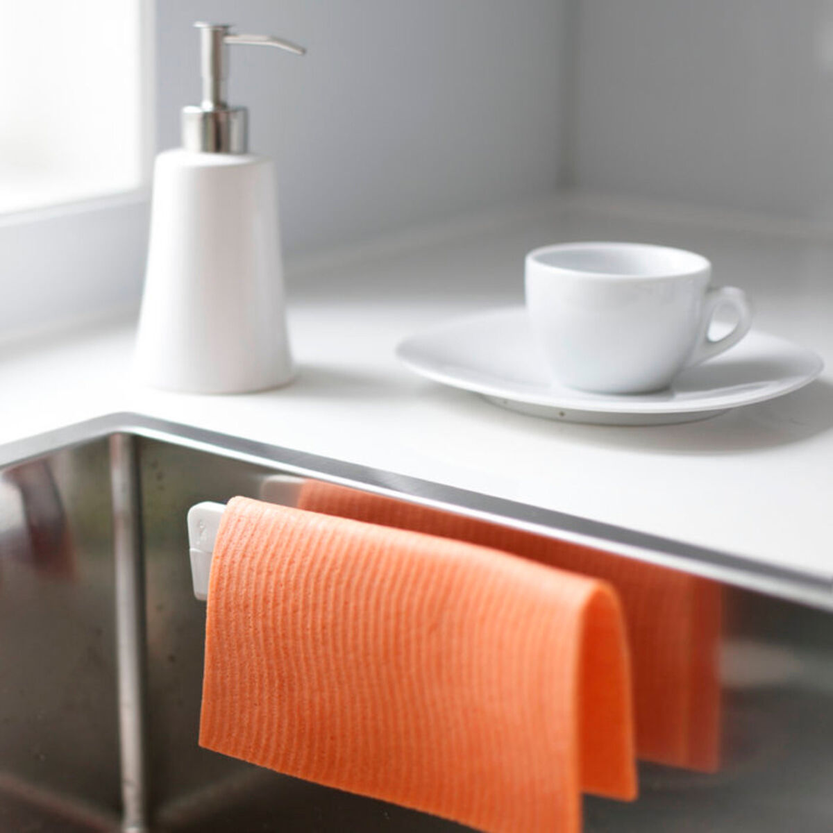 Oppvaskklutholder Plast Hvit
