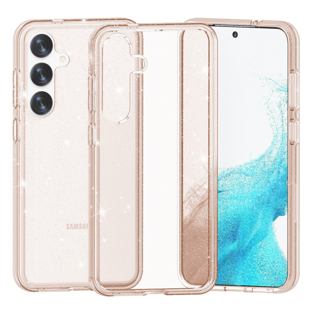 Samsung Galaxy S24  Plus Hybrid Hardcase Schutzhülle im Glitzer Design - Gold / Transparent