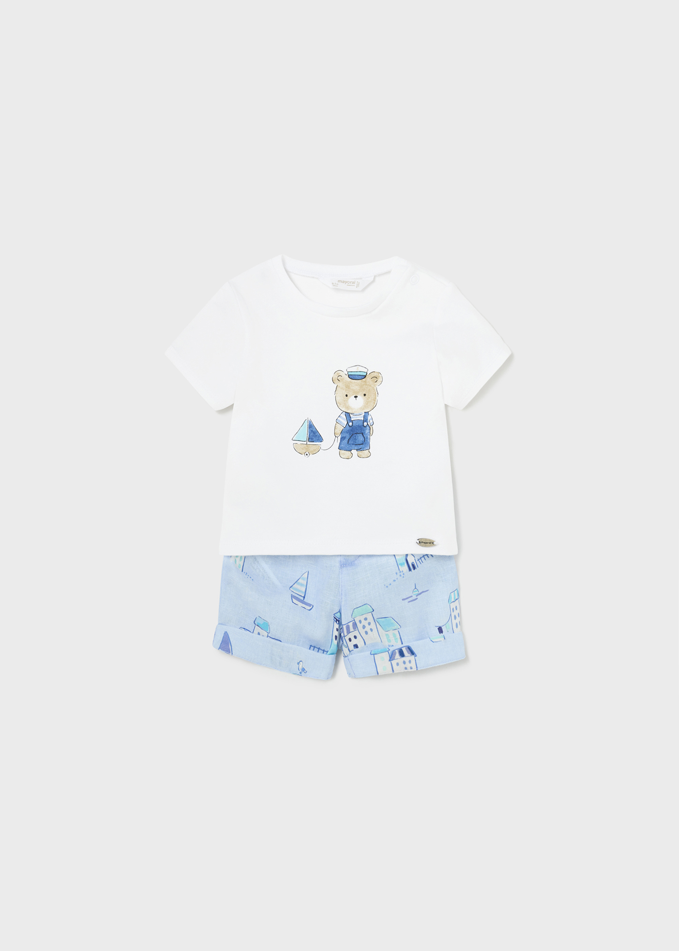 Conjunto Better Cotton de 2 peças, estampado, recém-nascido, branco
