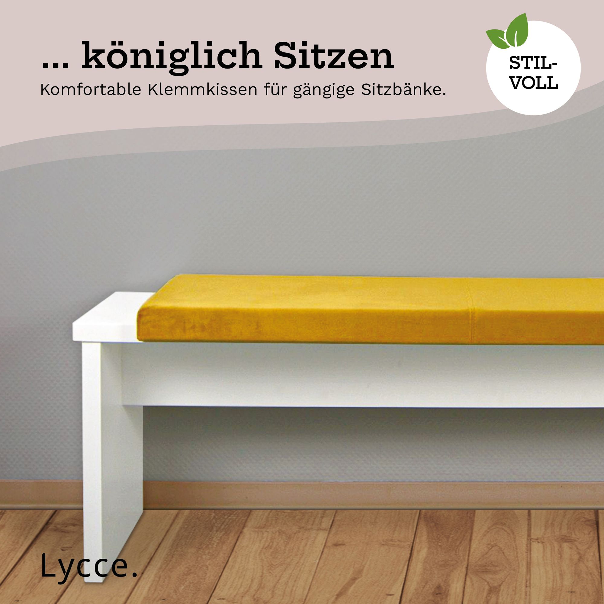 Lycce L Klemmkissen Sitzkissen mit 1 Leiste, Samt FRESH, Breite 1,15m