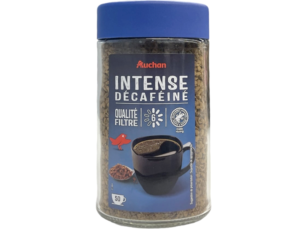 CAFÉ AUCHAN LIOFILIZADO GOLD INTENSO DESCAFEINADO INTENSIDADE 6 100G