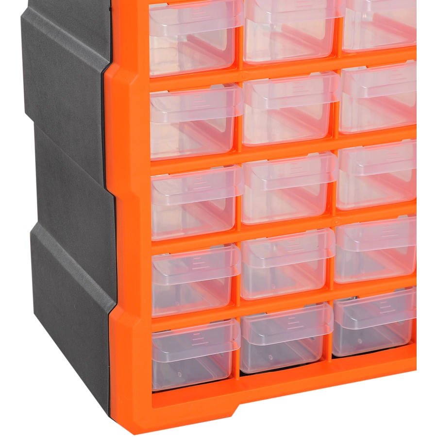 DURHAND Kleinteilemagazin mit 60 Fächer orange
