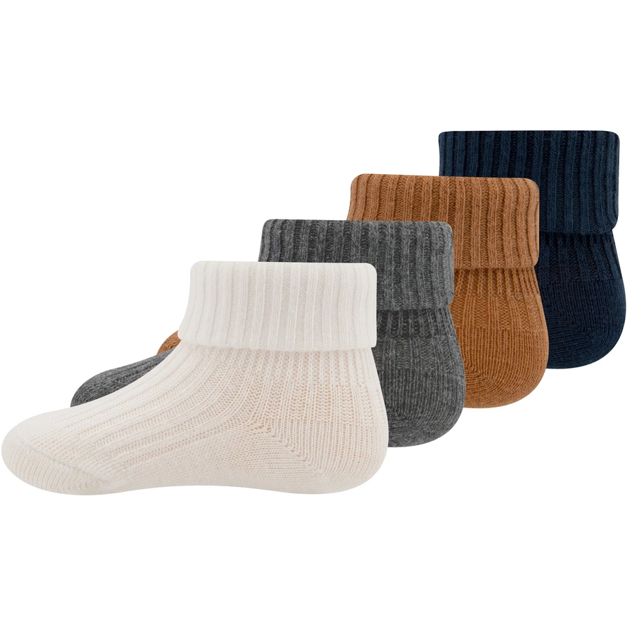 Ewers Socken 4er Pack toffeeanthrazit melangeweißmarine