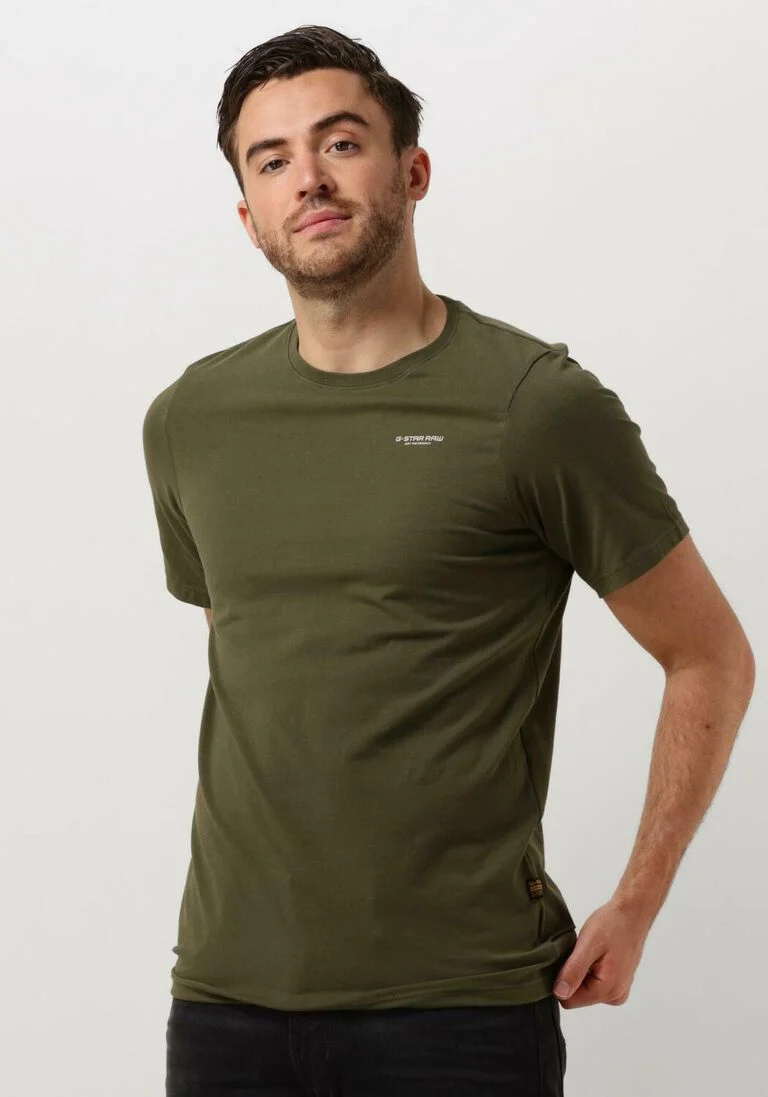 G-STAR RAW olijf g-star raw t-shirt slim base r t s/s