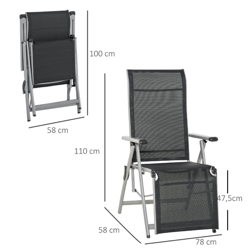 Espreguiçadeira dobrável Outsunny 84b-537bk