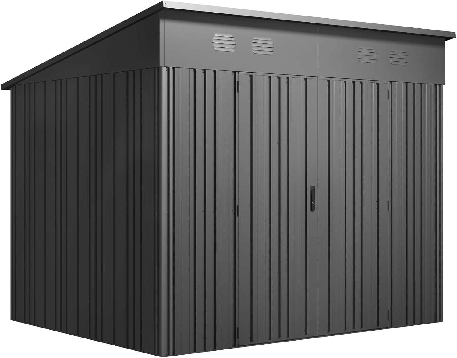 Hoggar – Gartenhaus Y70 – V-Säulen – robuste Selbsttragende Struktur – verstärkte Tür – Schloss mit Schlüssel – robustes Dach – Metallschuppen 256 x 221 x 215