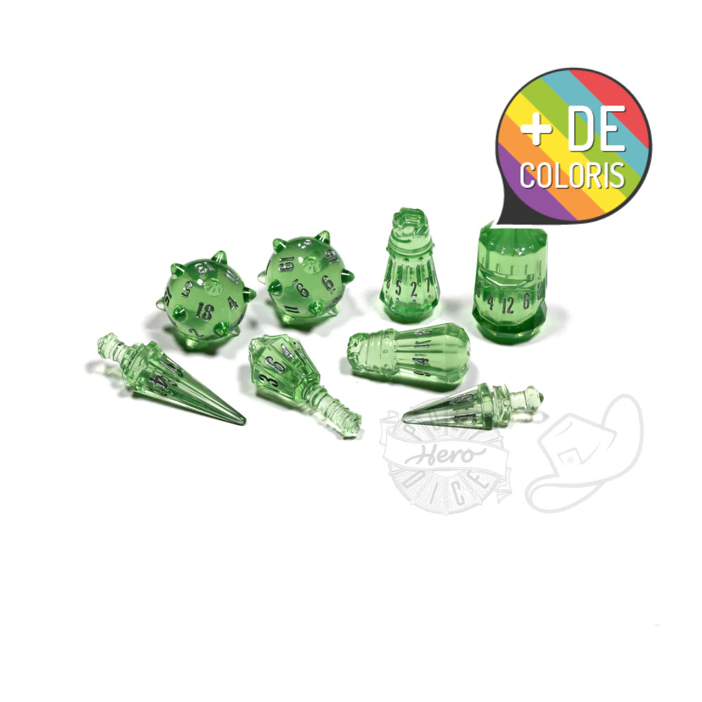 Set de 8 Dés JDR Polyhero Dice : Warrior