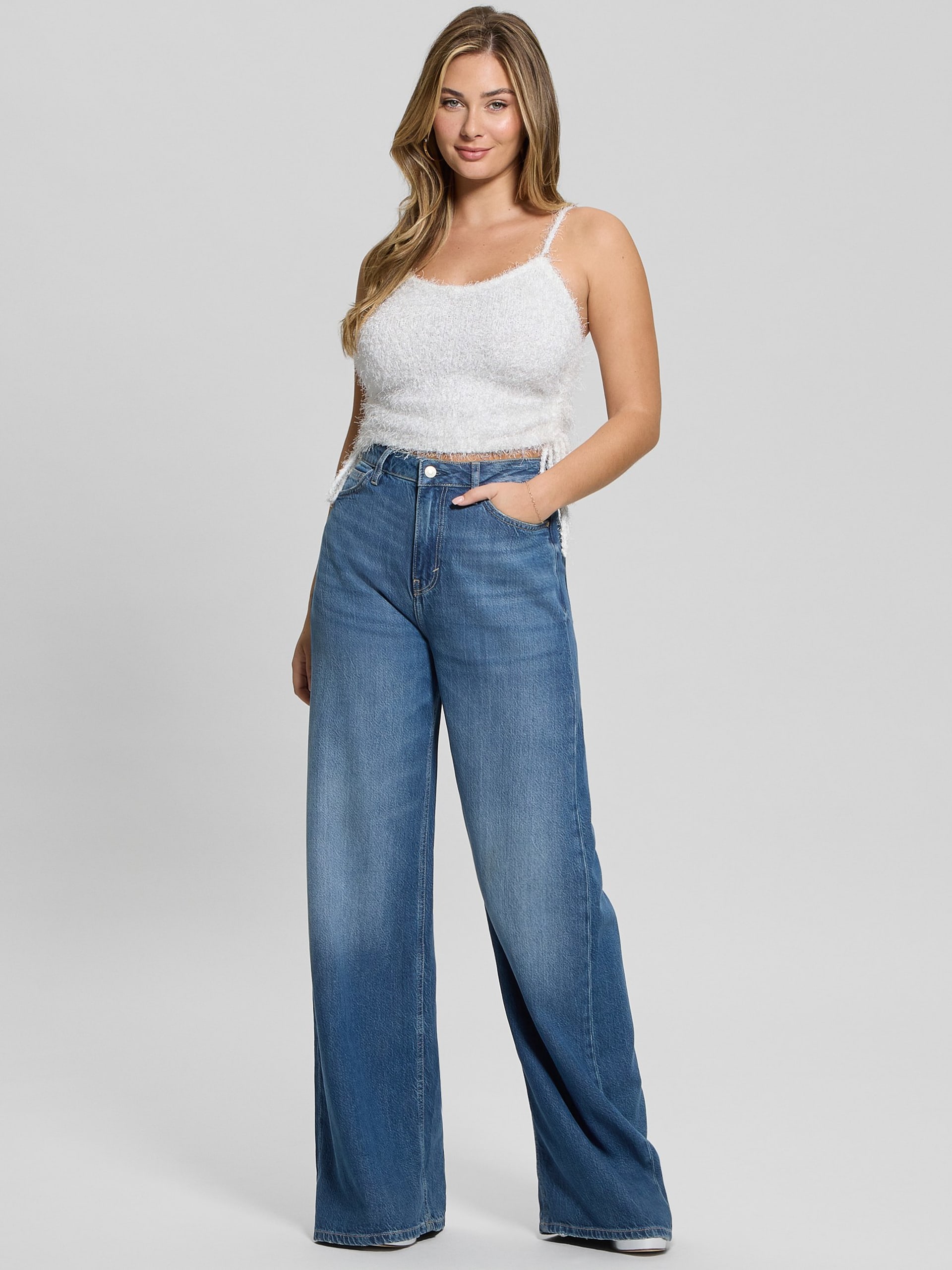 Camisola com cordão e cílios shirr
