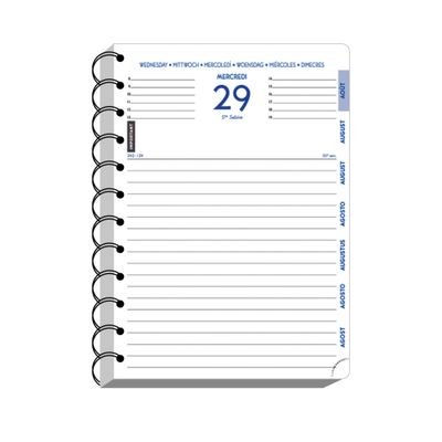 Agenda à spirale Elise - 1 jour par page - 12 x 17 cm - bleu - Exacompta