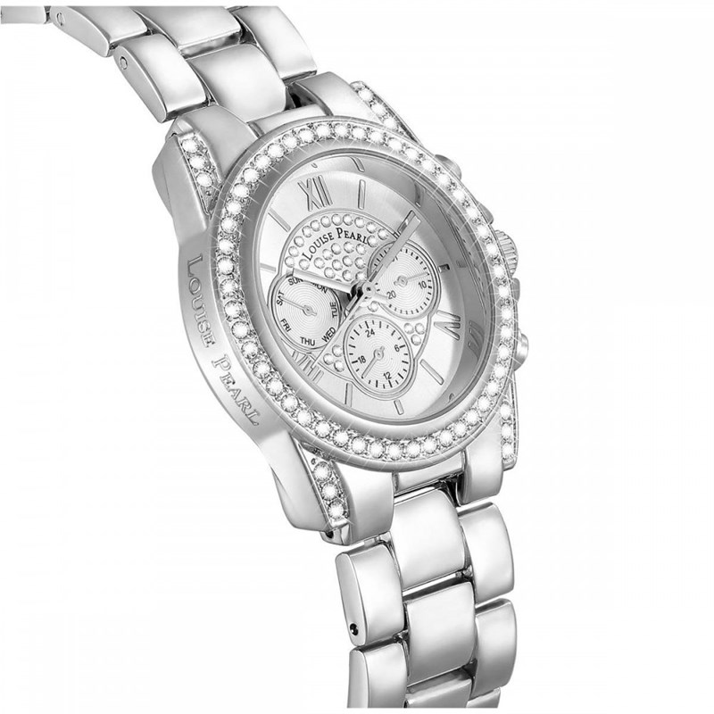 Montre Femme LOUISE PEARL Ornée de Cristaux Swarovski bracelet Acier Argenté