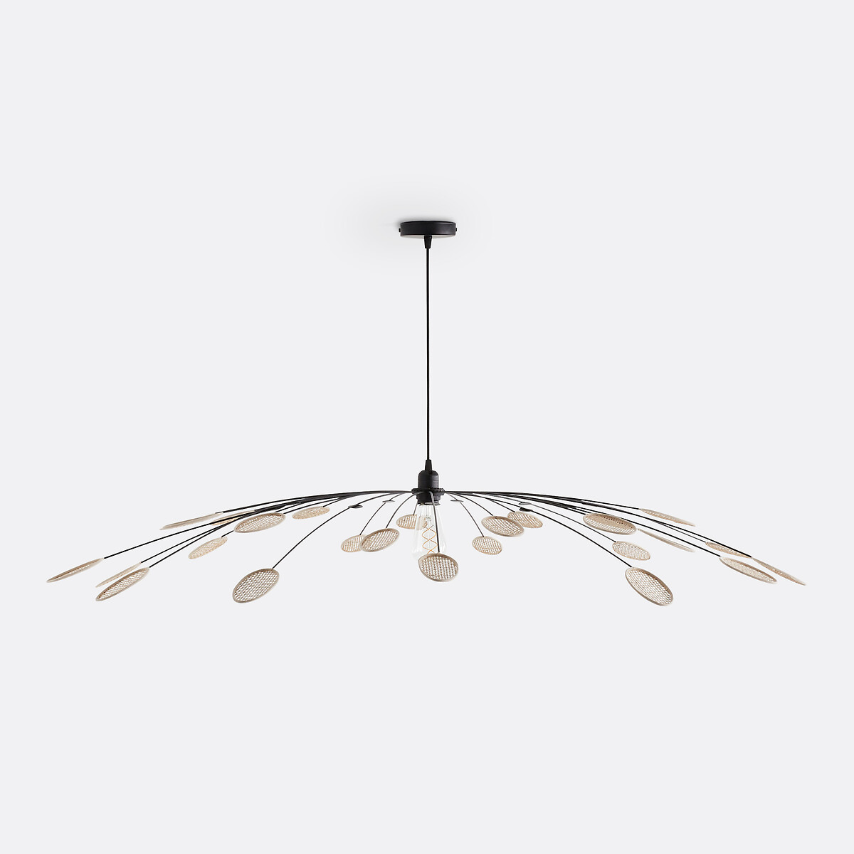 LA REDOUTE INTERIEURS<br>Candeeiro suspenso em metal e rotim Ø138 cm, Léonie