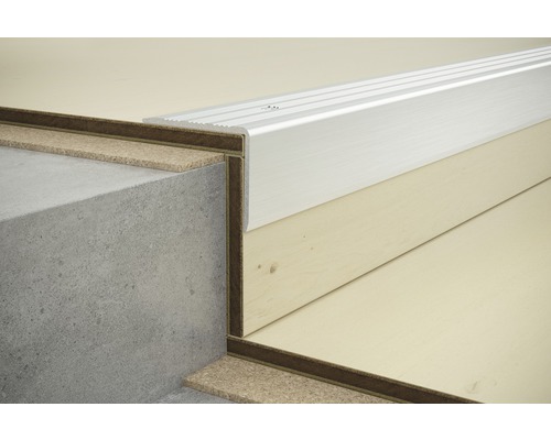 SKANDOR traprandprofiel, zilver geanodiseerd, geperforeerd, 20x24,5x900 mm