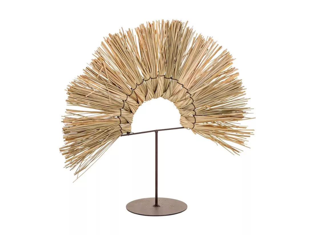 Figurine décorative en fibre naturelle marron 40x02x34.5h