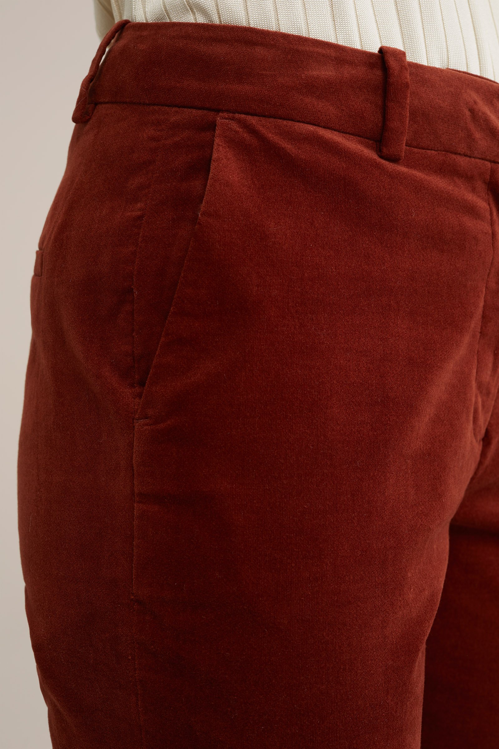 velvet flared pantalon WE Fashion Bruin