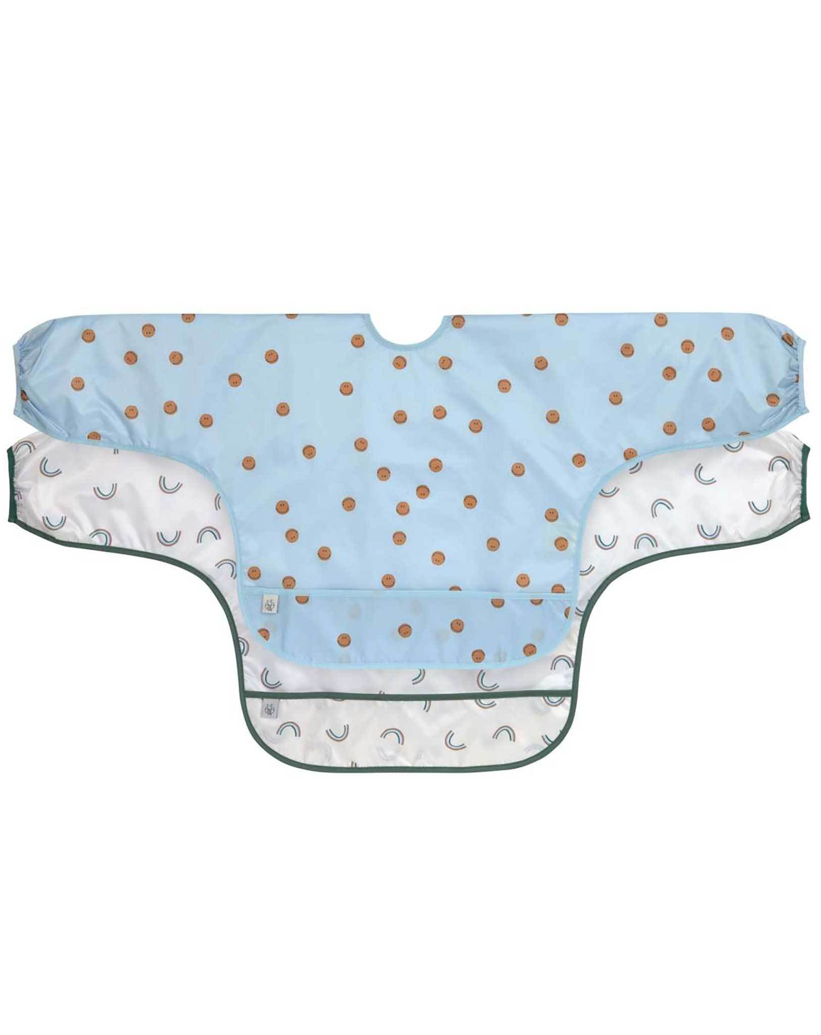Ärmel-Lätzchen HAPPY RASCALS SMILE 2er-Set in sky blue