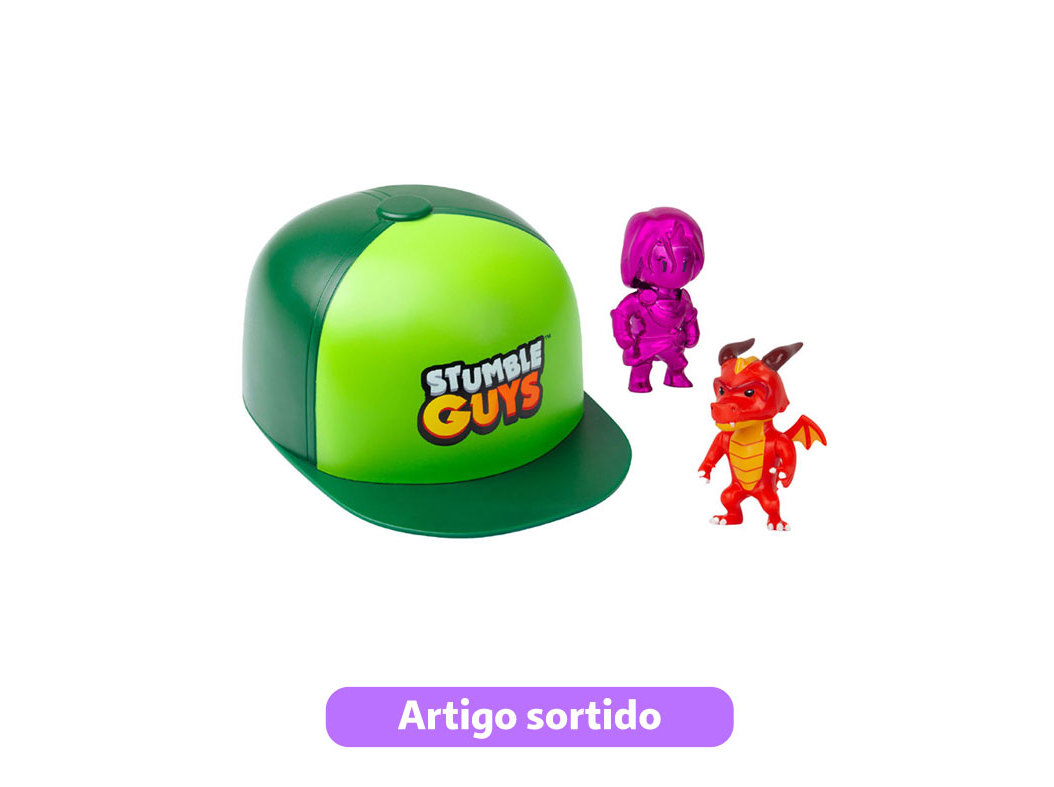 CHAPÉU COM FIGURAS STUMBLE GUYS COM 2 FIGURAS 6CM MODELOS SORTIDOS