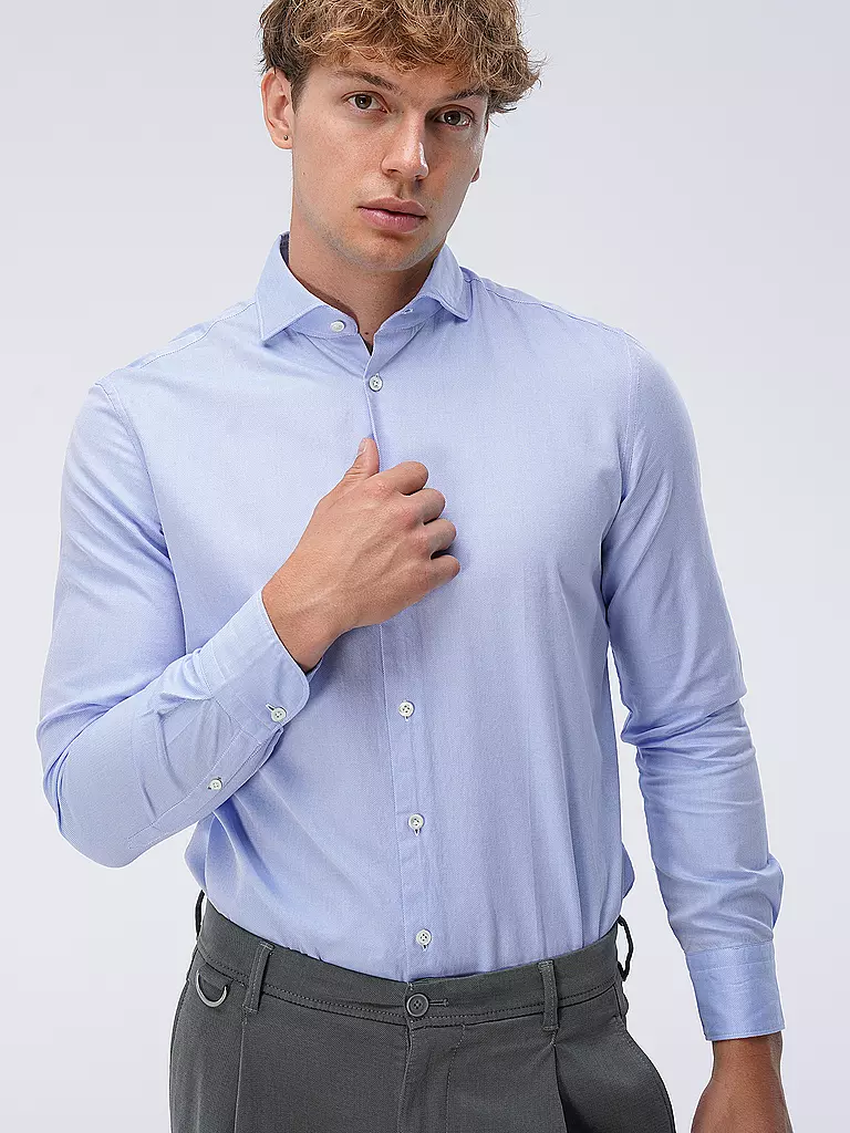 EDWARD COPPER Hemd Tailored Fit hellblau