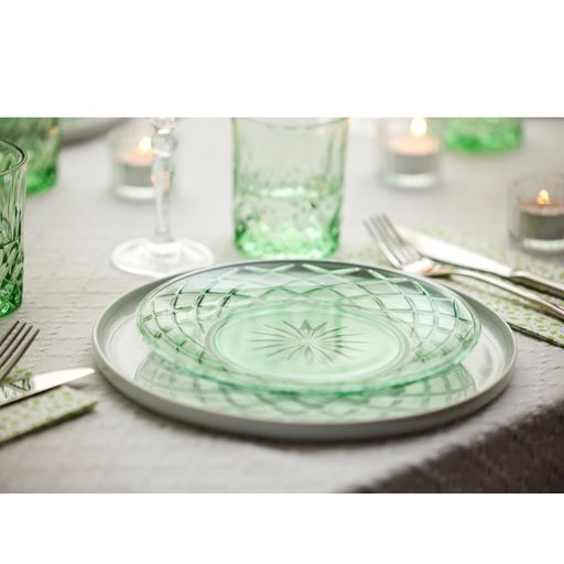 Lyngby Glas Sorrento 4-pak Tallerken, Green, Ø21 cm
