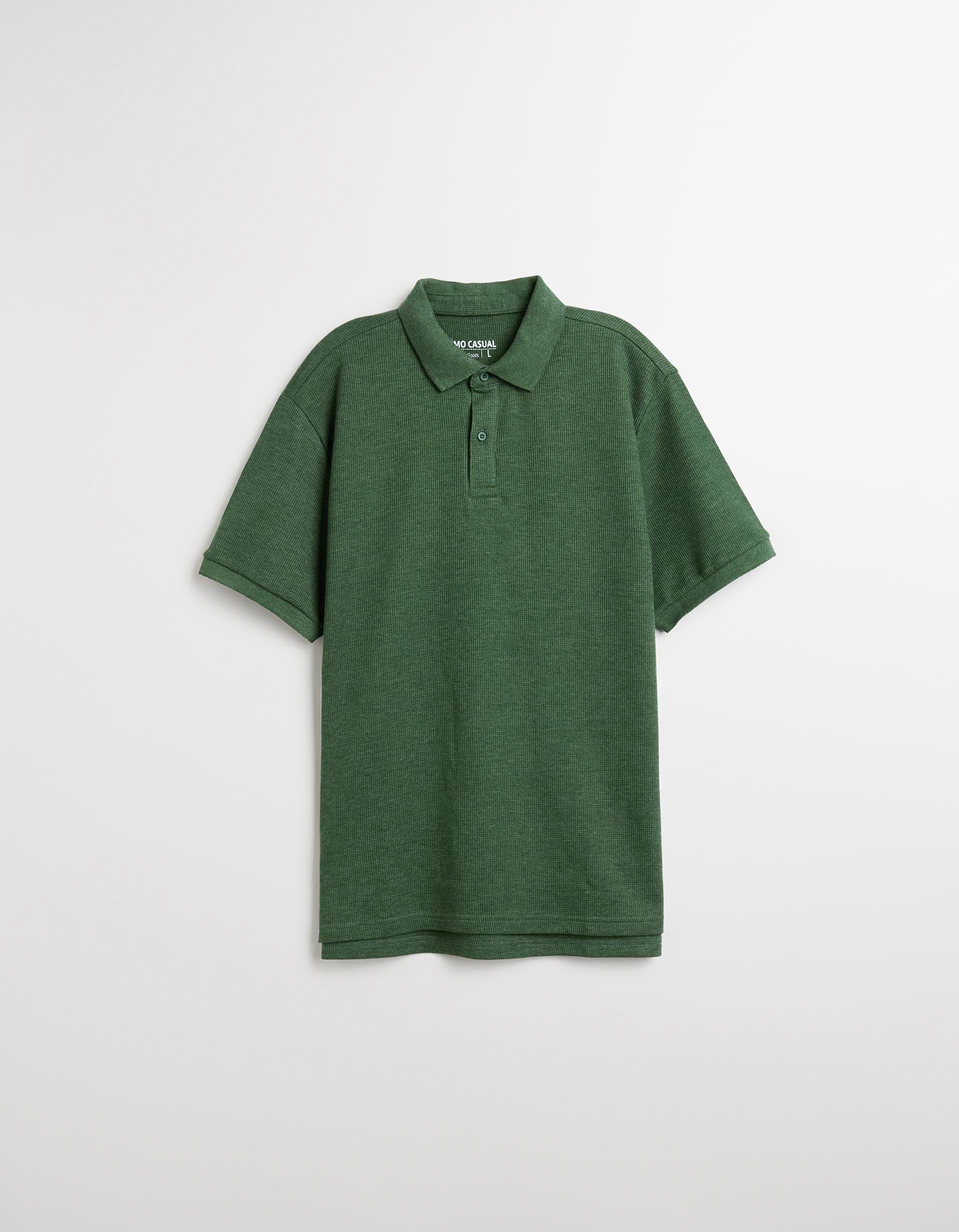 Polo Waffle, Homem, Verde Escuro