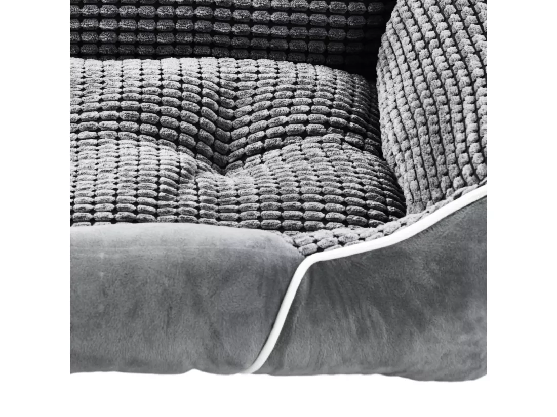 YITAHOME Panier - Moyen Chien - Gris - Dehoussable - Orthopédique - lit Chien - Matelas Lavable - 64x53cm