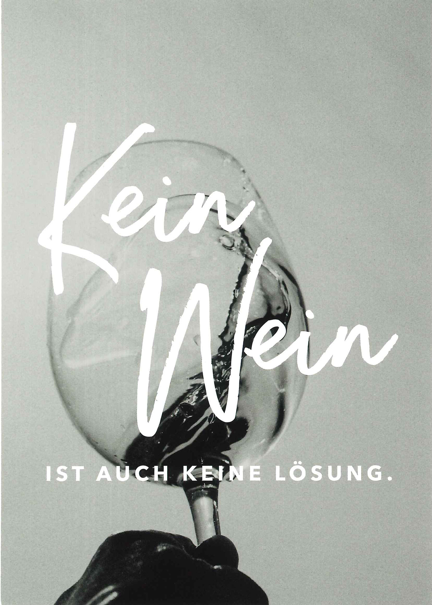 Postkarte 'Kein Wein ist auch keine Lösung' günstig bestellen