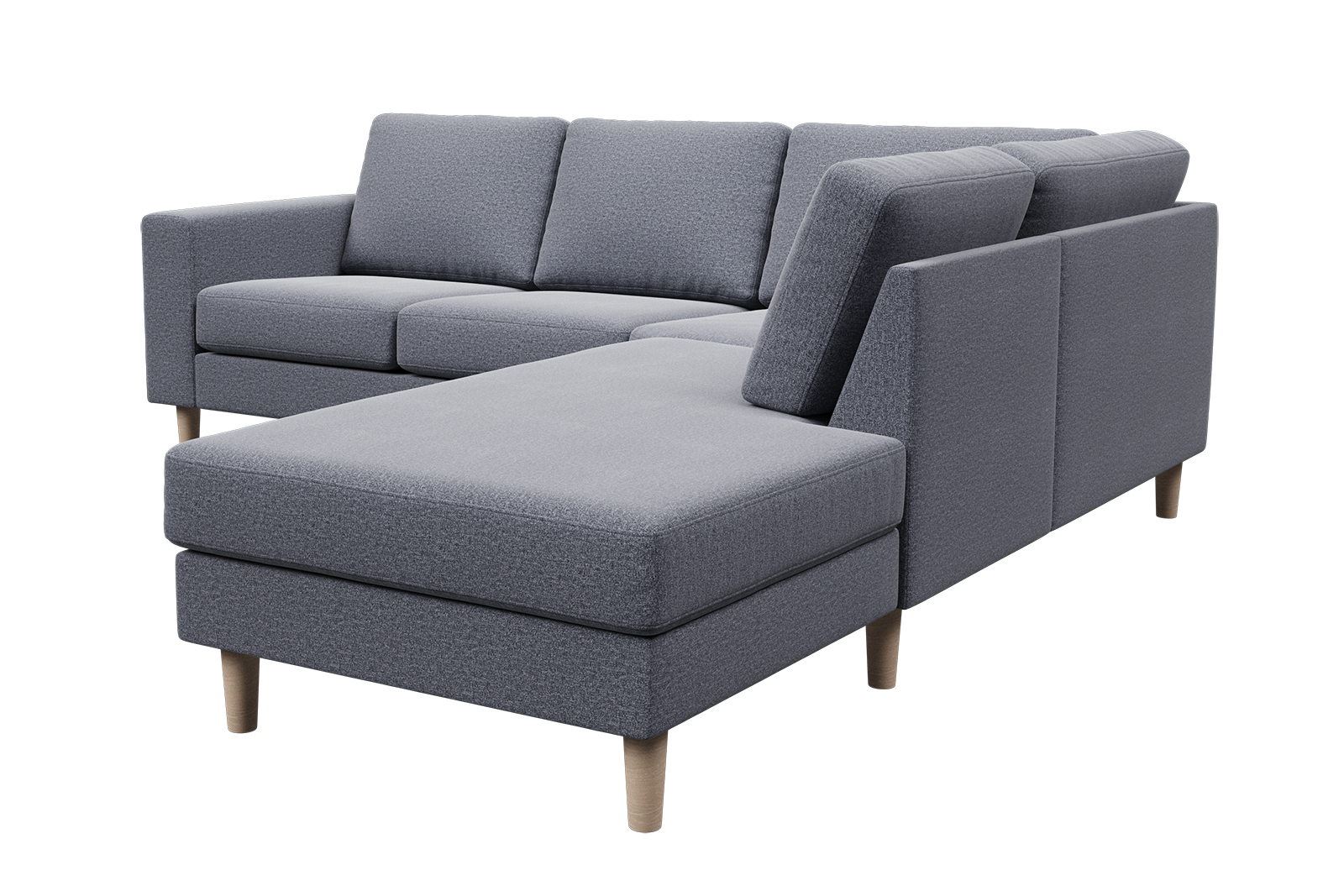 Hedda sofa I tekstil Solid 7 antrazite. Arm F og hvitoljet eikeben (Ben 1).