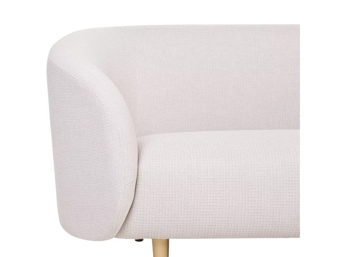Canapé 2 places en tissu beige et doré LOEN