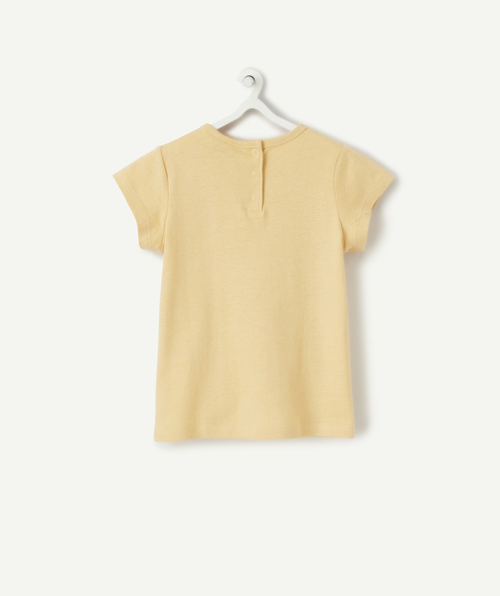 T-SHIRT BÉBÉ FILLE EN COTON JAUNE