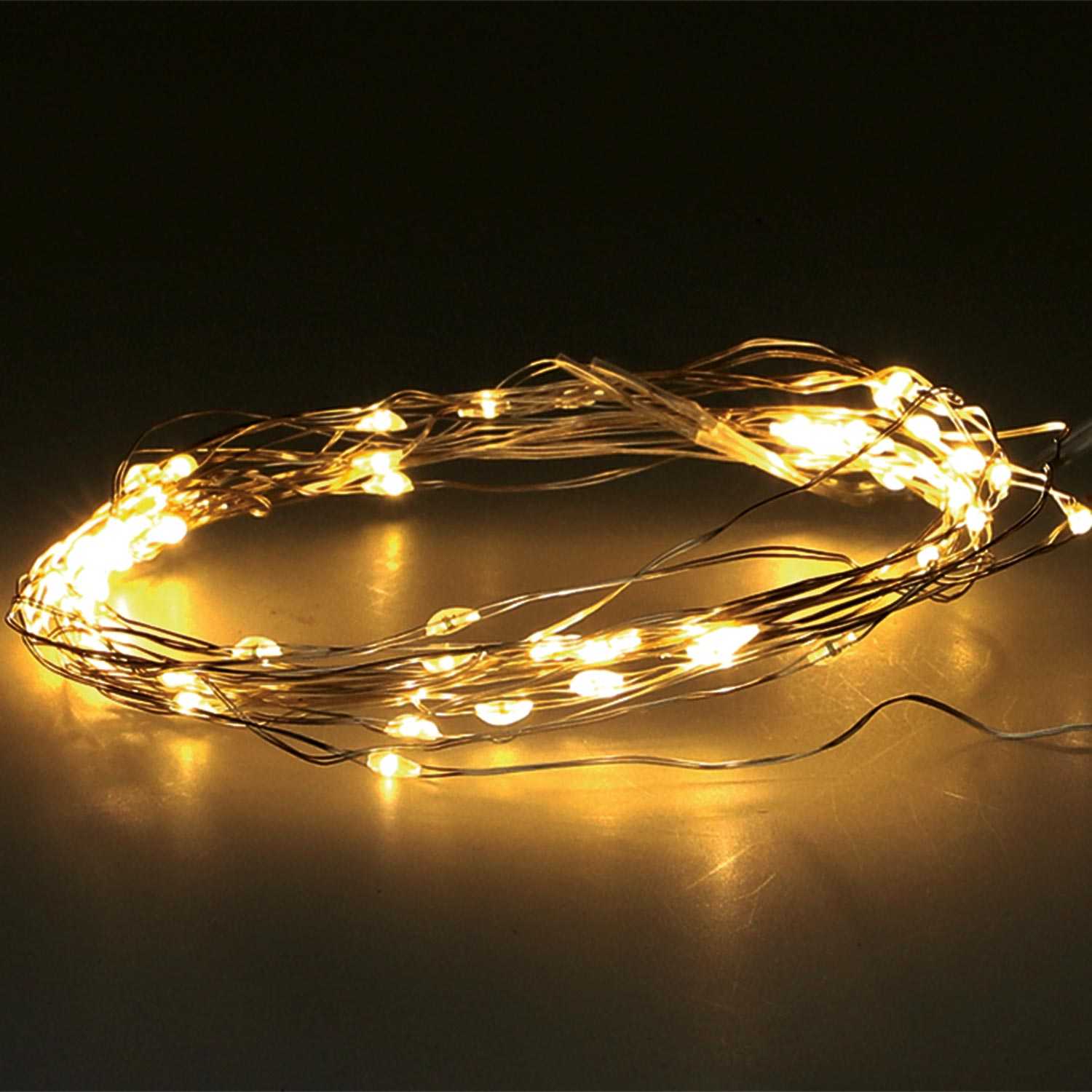 Outdoor LED Micro-Lichterkette mit Timer und Fernbedienung warmweiß 50er