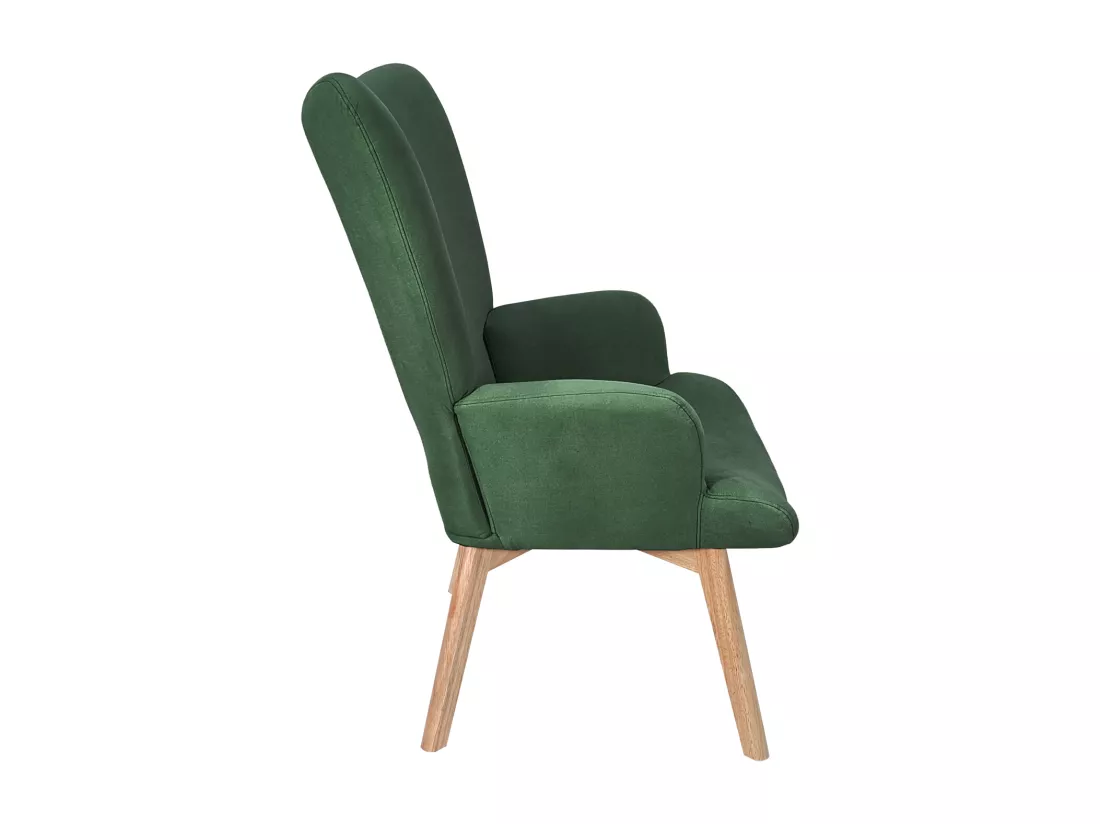 SVITA OLAV fauteuil à oreilles chaise de relaxation accoudoir dossier haut moderne vert foncé