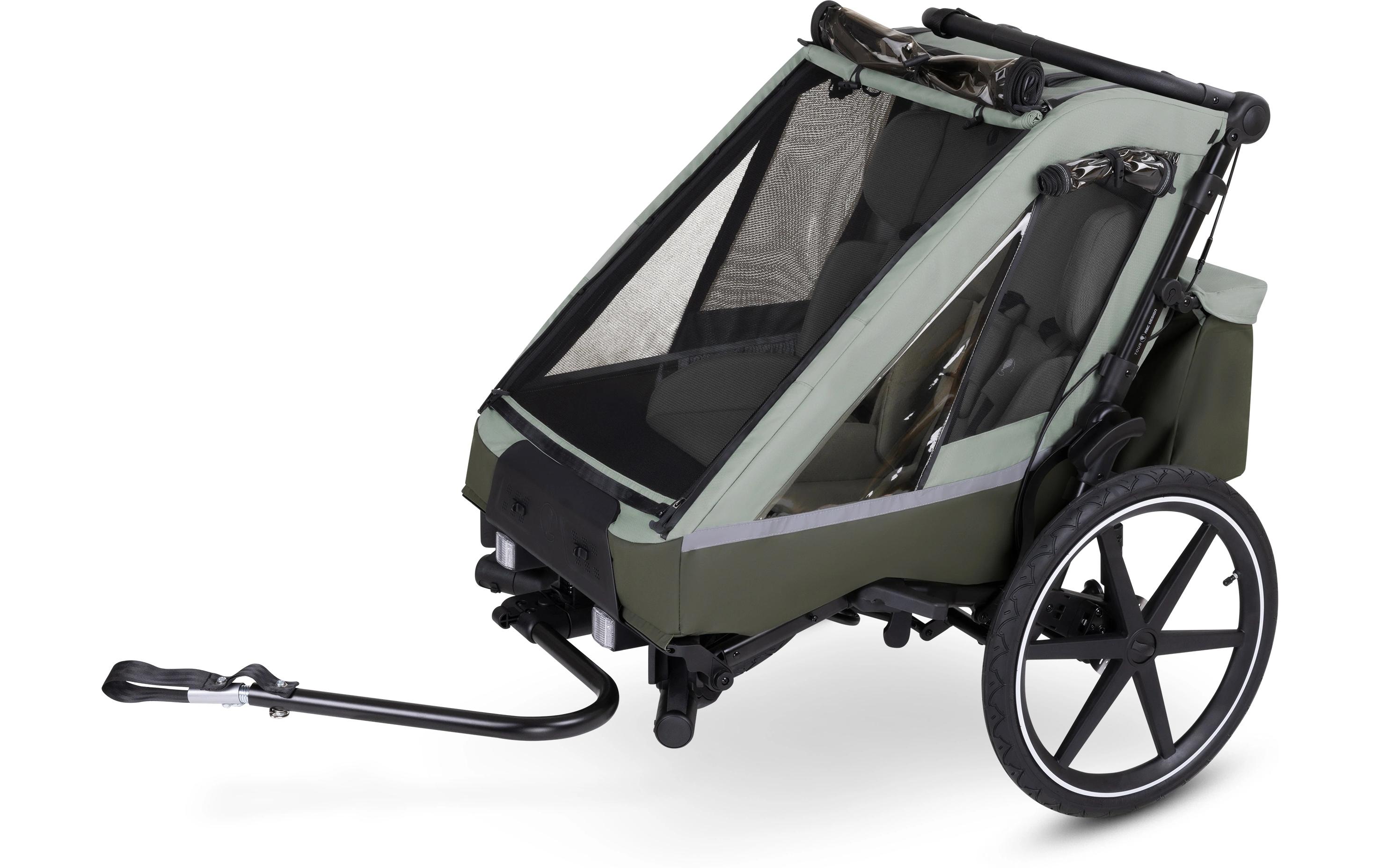 Fahrradanhänger Tour Olive<br>3in1 Fahrradanhänger: zum Spazierengehen, Joggen und Radfahren