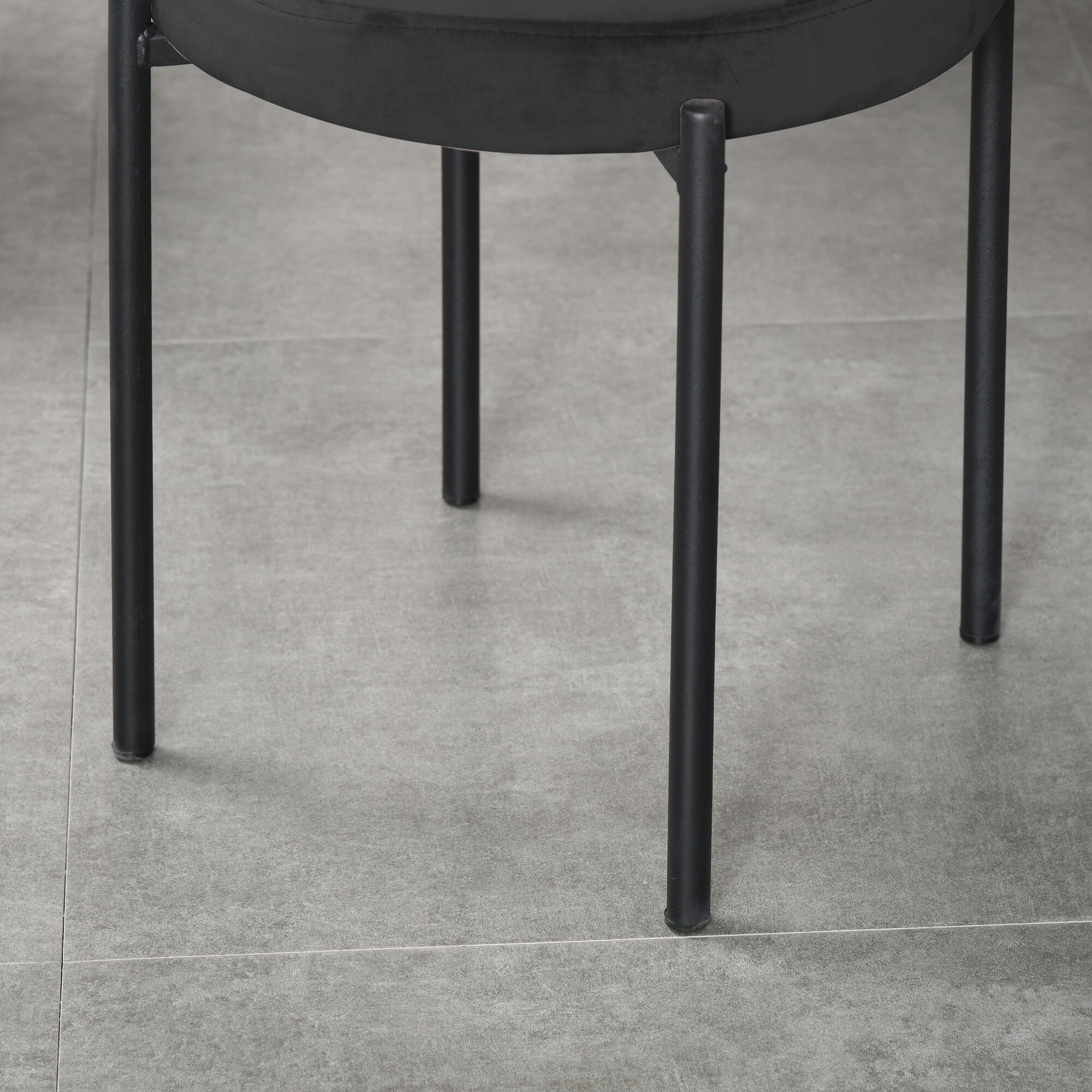 HOMCOM Esszimmerstühle mit Fußpolster schwarz 41,5B x 41,5T x 46H cm